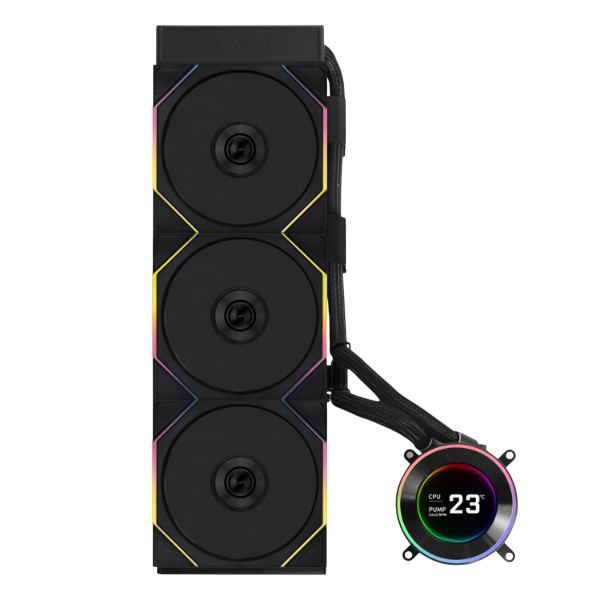 LIAN LI HydroShift II LCD-C 360TL 360mm AIO Liquid CPU Cooler – Black with TL Wireless Fans