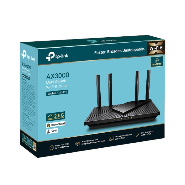 TP-Link Archer AX55 Pro AX3000 Multi-Gigabit Wi-Fi 6 Router