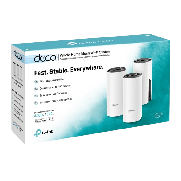 TP-Link Deco M4 AC1200 Whole Home Mesh Wi-Fi System (3-Pack)