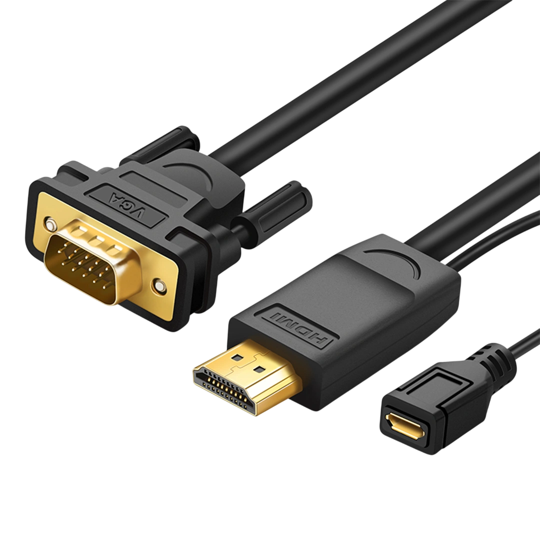 UGREEN MM101 HDMI to VGA Converter Cable 1.5M (30449) – Full HD 1080p Adapter