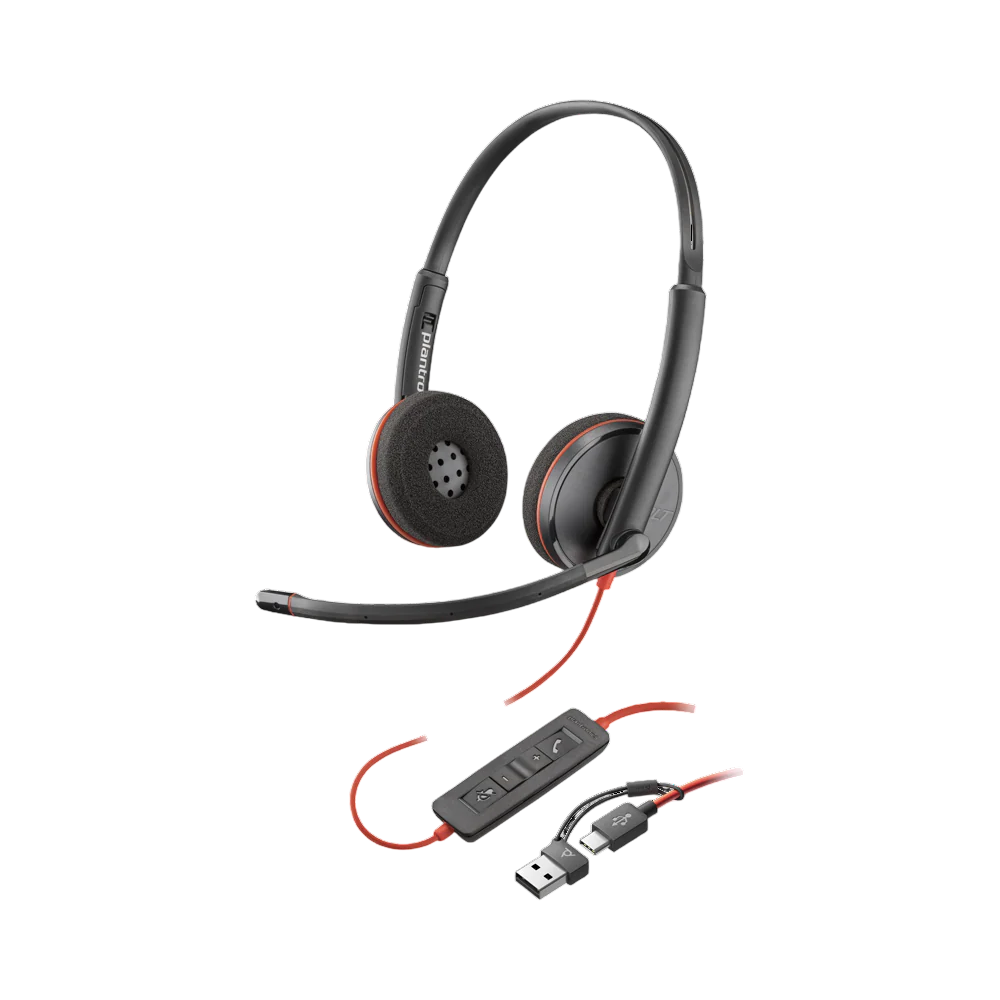 POLY Blackwire C3220 Wired Stereo Headset – USB-C / USB-A 2-in-1 Headset