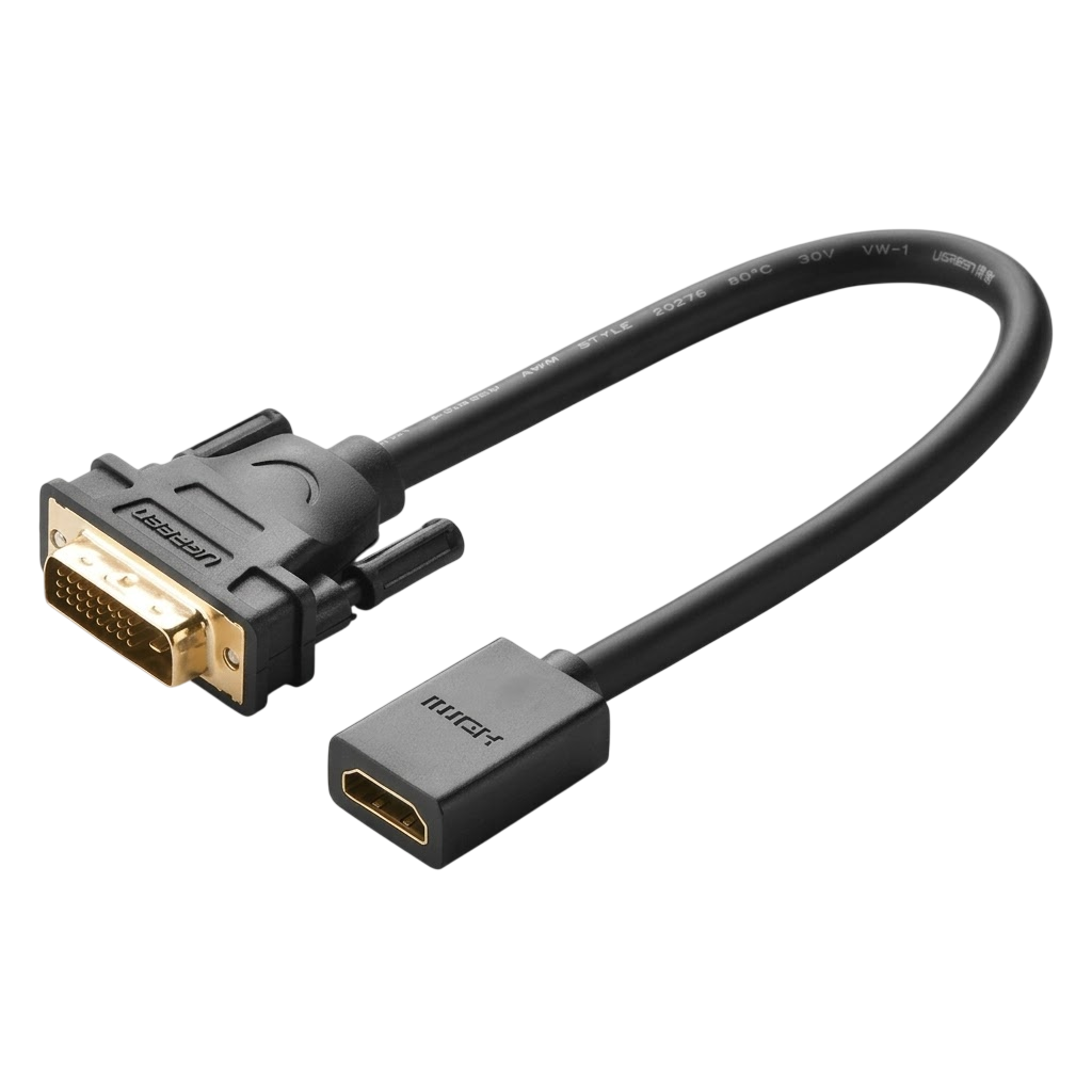 UGREEN DVI Male to HDMI Female Adapter Cable – 22 cm