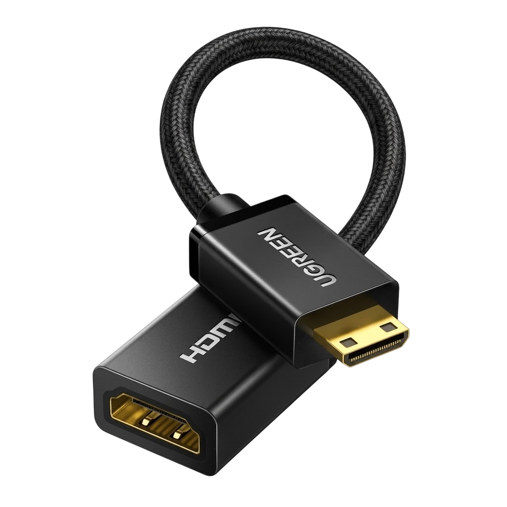 UGREEN Mini HDMI Male to HDMI Female Adapter Cable – 22cm
