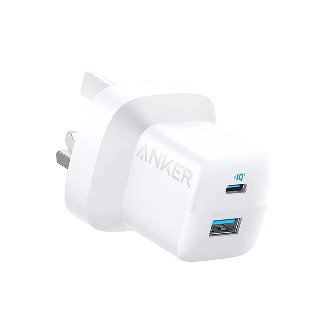 Anker 323 33W Fast Charger A2331K21 – Dual Port USB-C + USB-A Compact Wall Charger (White)