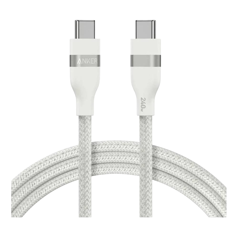 Anker USB-C to USB-C Cable 240W 3ft (0.9m) A82EH21 – PD 3.1 Ultra Fast Charging Type-C Braided Cable (White)