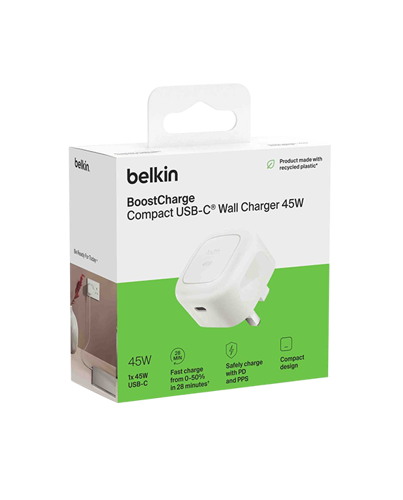 Belkin BoostCharge Compact USB-C Wall Charger 45W With PPS