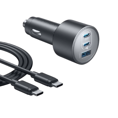 Anker Nano Car Charger 167.5W B2737HA1 – 3-Port Ultra Fast USB-C + USB-A Car Charger with USB-C Cable (Black)