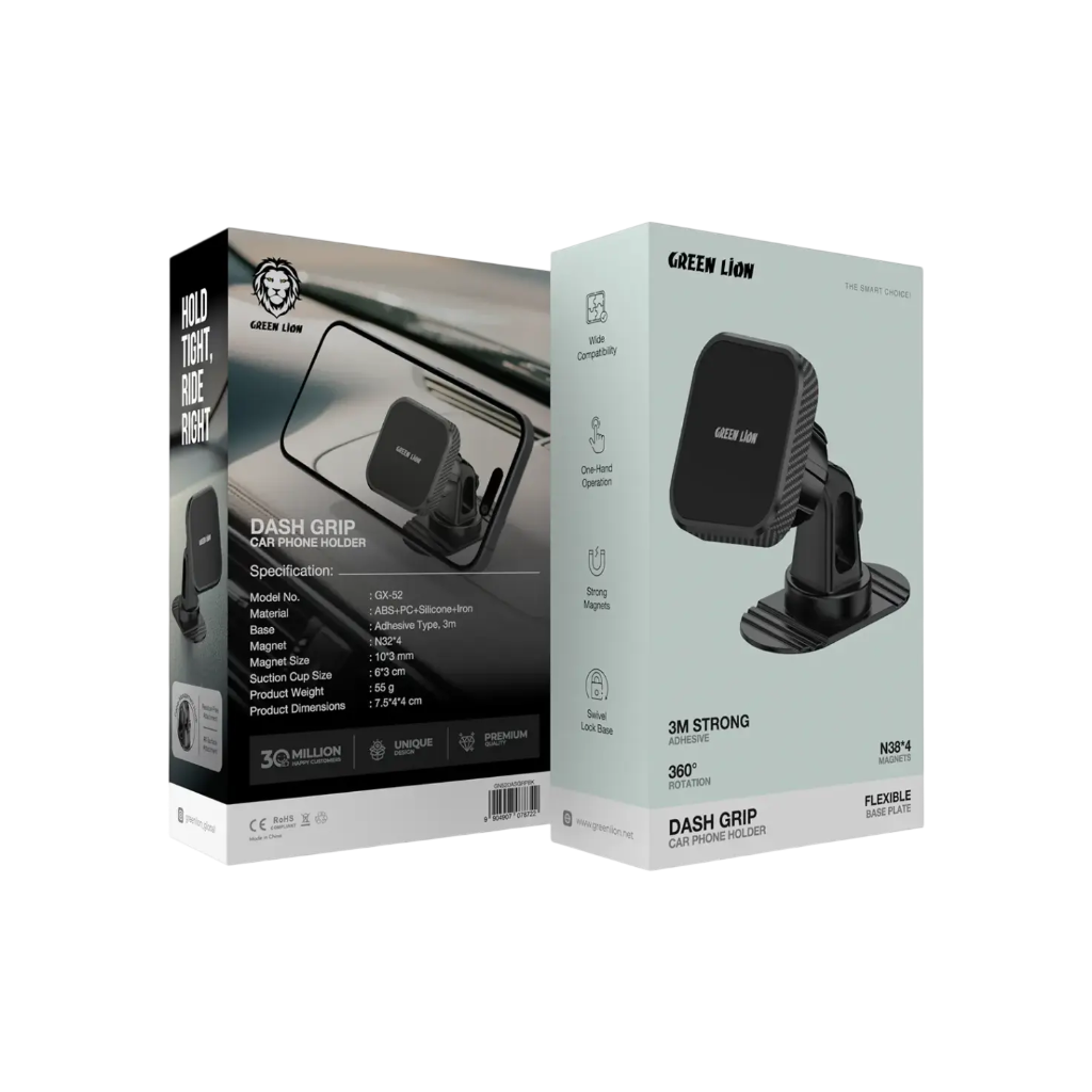 Green Lion Dash Hold GX-51 Car Phone Holder – Flexible Base Plate 360° Rotation Dashboard Mount