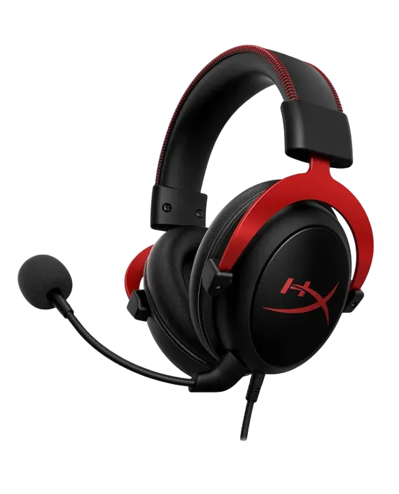 HyperX Cloud II Gaming Headset 4P5M0AA – Virtual 7.1 Surround Sound, Noise-Cancelling Mic (Black/Red)