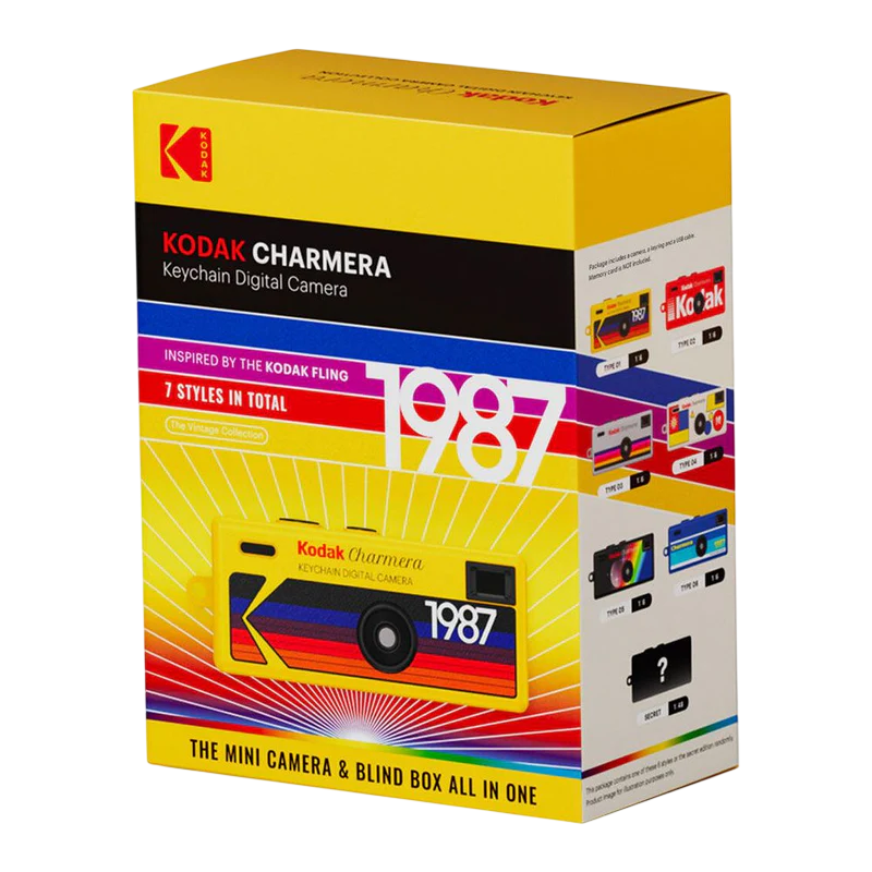 Kodak Charmera 1987 Keychain Digital Camera – Blind Box Collectible Mini Retro Digital Camera with USB-C (Random Style)