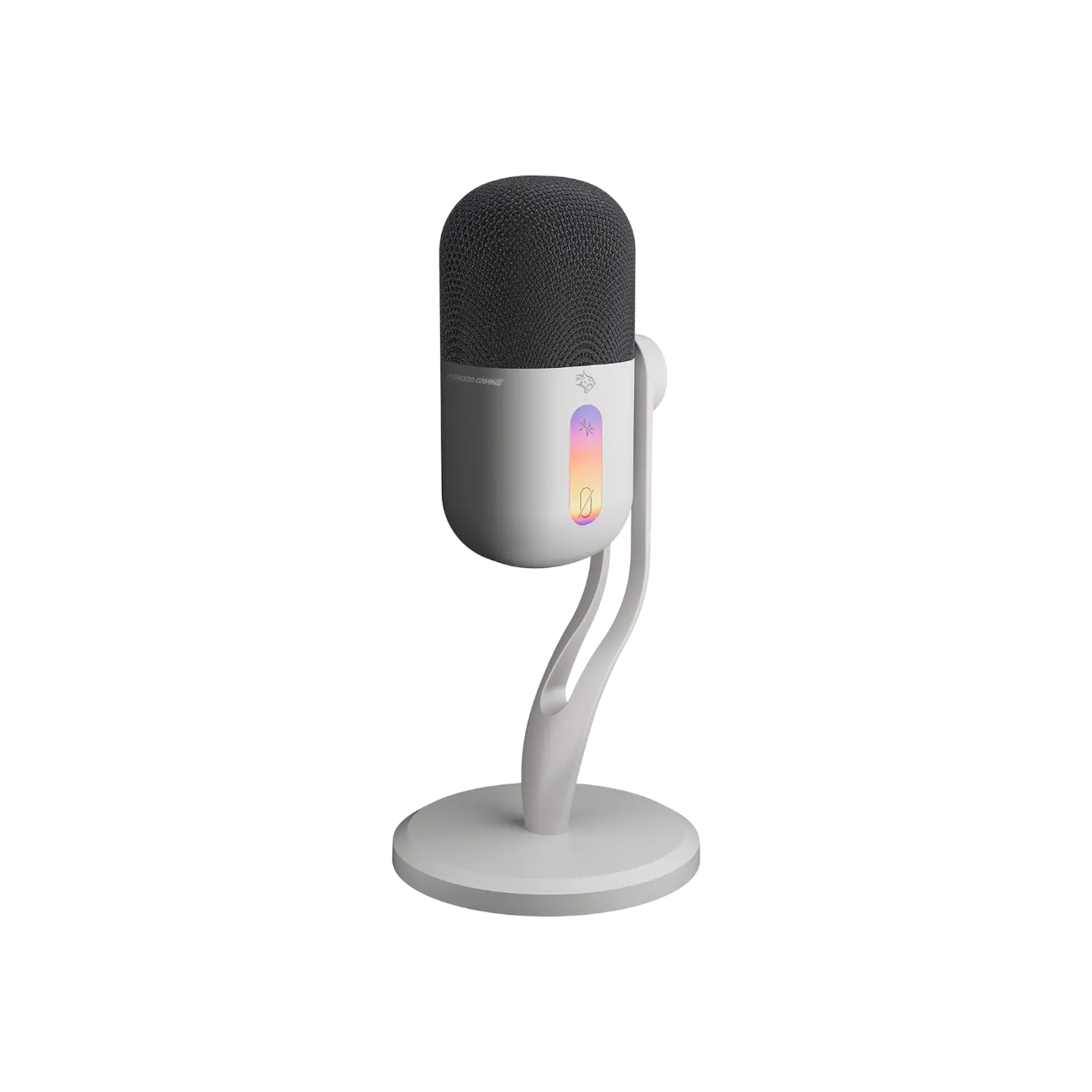 Porodo Gaming Elyx RGB Condenser Microphone – USB Noise Suppression Streaming Mic (White)
