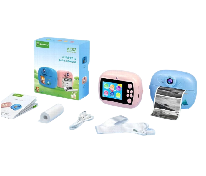 Smartberry KC02 Instant Print Camera – Kids Digital Thermal Print Camera 1080P with 2.4” Screen (Blue)