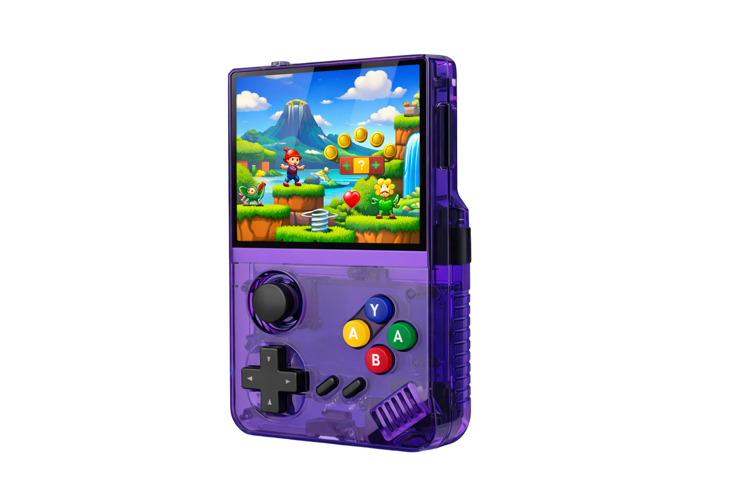 SJGAM M19 Retro Handheld Video Game Console – Purple 3.5" IPS Portable Gaming Console