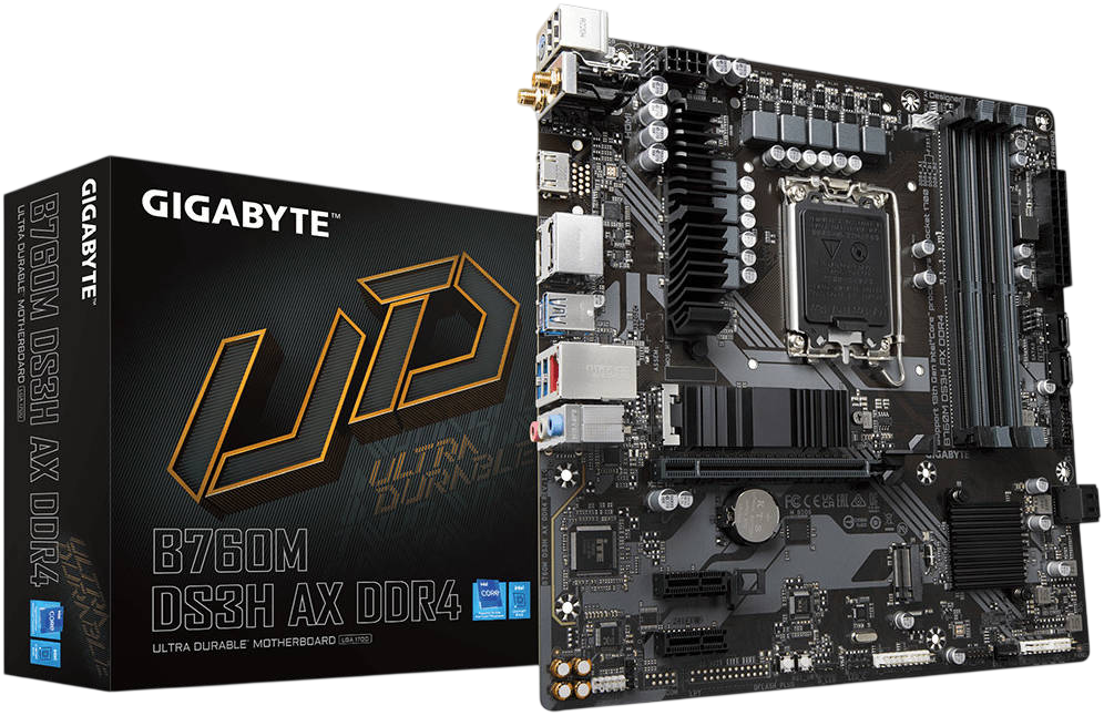 GIGABYTE B760M DS3H AX DDR4 Motherboard – Intel B760 LGA1700 mATX with Wi-Fi 6E & DDR4