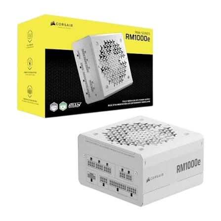 CORSAIR RMe Series RM1000e White 1000W Fully Modular Low-Noise ATX Power Supply – 80 PLUS Gold PCIe 5.1