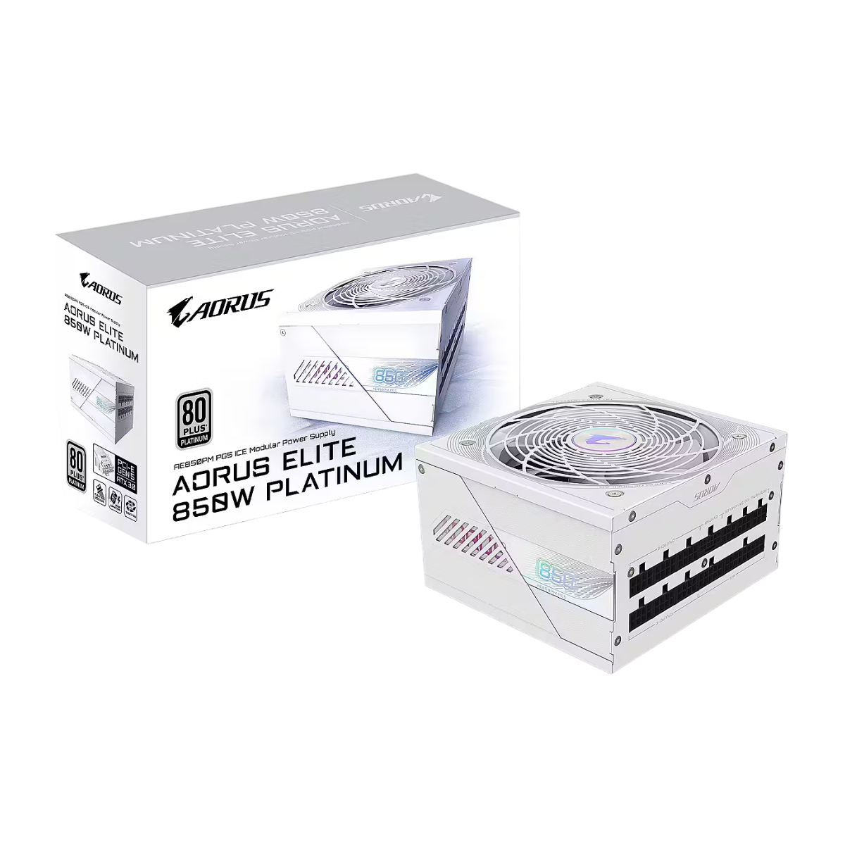 GIGABYTE AORUS ELITE P850W White 850W 80 PLUS Platinum Fully Modular PCIe 5.0 Power Supply