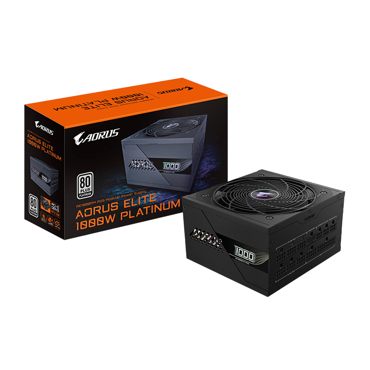 GIGABYTE AORUS ELITE P1000W 1000W 80 PLUS Platinum Fully Modular PCIe 5.0 Power Supply Black