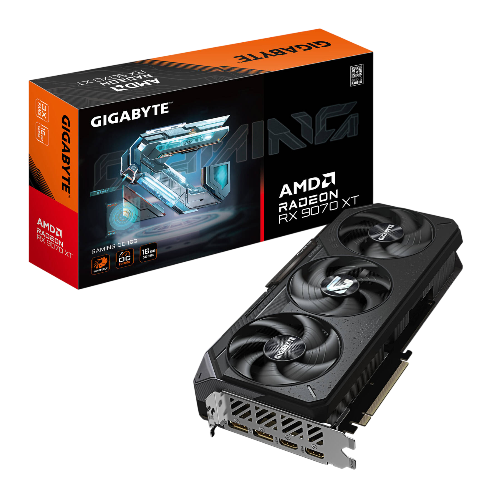 GIGABYTE Radeon RX 9070 XT Gaming OC 16GB GDDR6 Graphics Card – AMD RDNA 4 PCIe 5.0 GPU