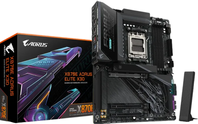 GIGABYTE X870E AORUS ELITE X3D WiFi 7 Motherboard – AMD X870E AM5 ATX DDR5 PCIe 5.0 Gaming Motherboard