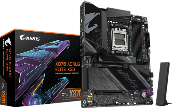 GIGABYTE X870 AORUS ELITE X3D Motherboard – AMD X870 AM5 ATX DDR5 PCIe 5.0 WiFi 7 Gaming Motherboard