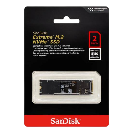SanDisk Extreme 2TB PCIe 4.0 NVMe M.2 2280 SSD – Up to 5150MB/s