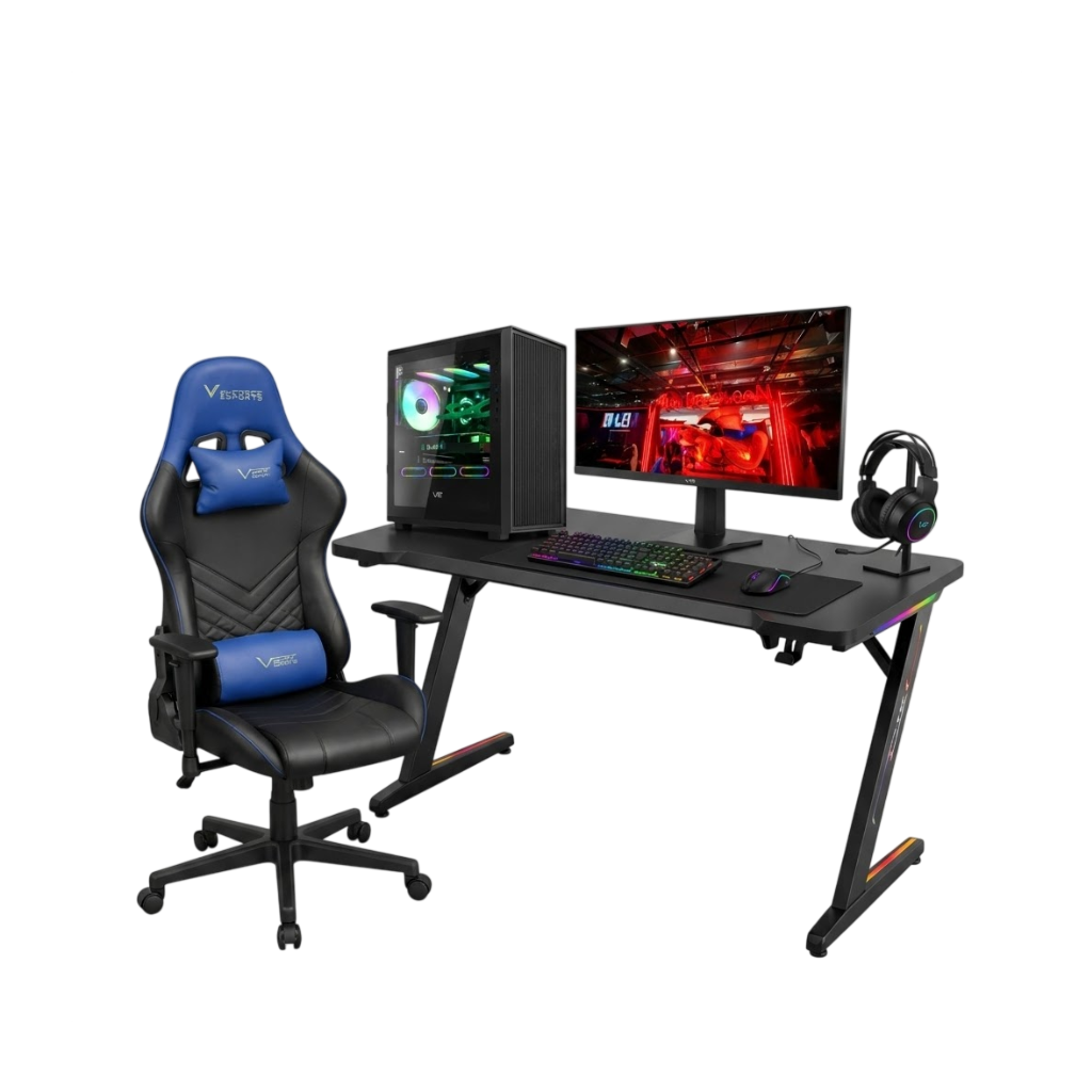 Complete Gaming PC Setup – Intel Core i5-14400F, RTX 5050 8GB, 16GB DDR4, 1TB NVMe SSD, 24" 200Hz Monitor