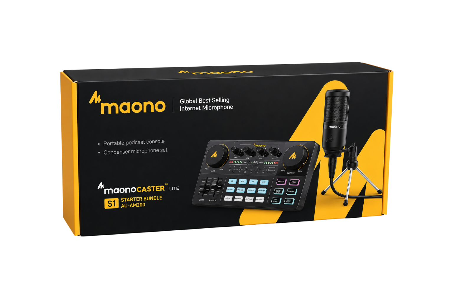 Maono AU-AM200 S1 Podcast Mixer Bundle