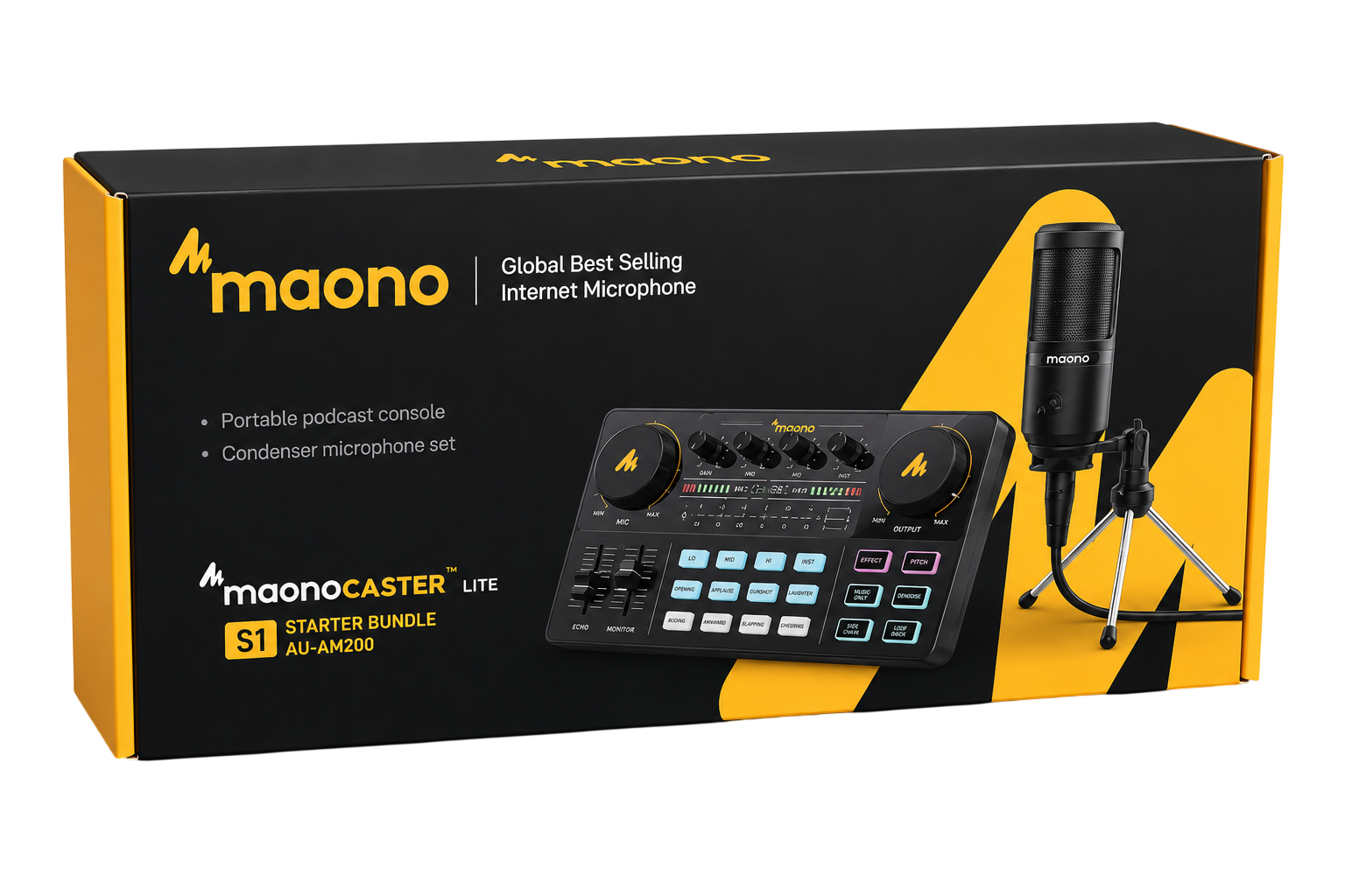Maono AU-AM200 S1 Podcast Mixer Bundle