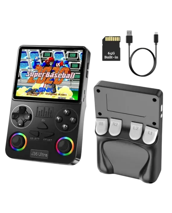 X36 Ultra Handheld Game Console – 64GB TF Card Black