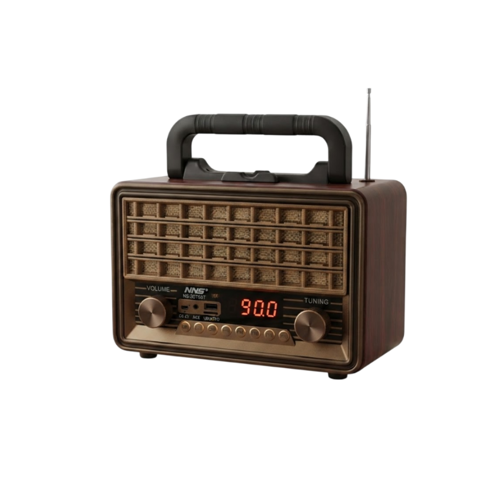 NNS Classic Radio FM NS-2075BT Retro Vintage Bluetooth Speaker – FM/AM/SW Portable Radio with USB, TF Card & AUX (Green)