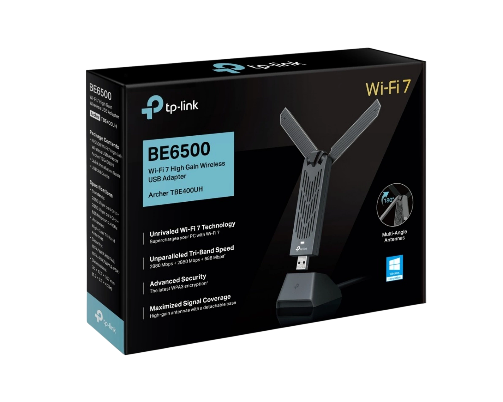 TP-LINK Archer TBE400UH BE6500 Wi-Fi 7 High Gain Wireless USB Adapter