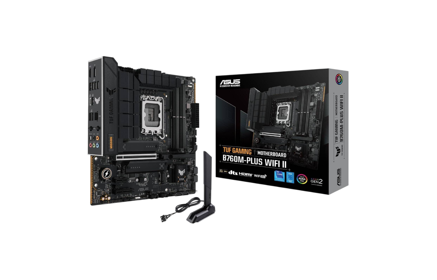 ASUS TUF GAMING B760M-PLUS WIFI II DDR5 mATX Motherboard – LGA1700, B760, Wi-Fi 6E