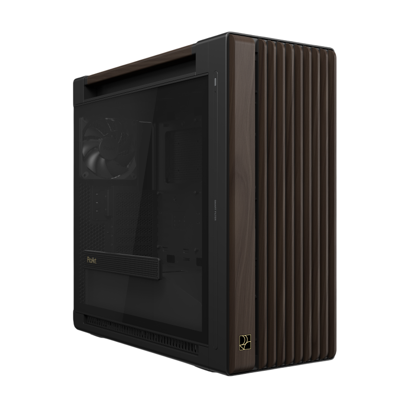 ASUS ProArt PA602 Wood Edition Modern Black ATX Mid-Tower PC Case – Walnut Wood