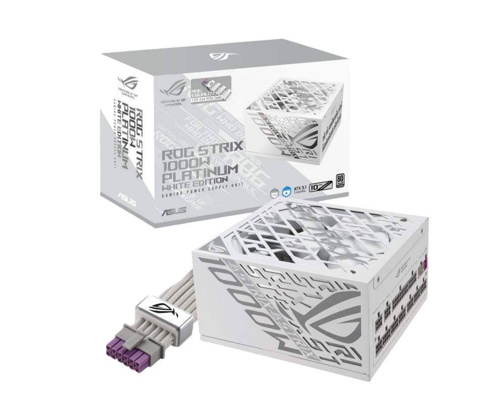 ASUS ROG Strix 1000W Platinum White Edition ATX 3.1 Fully Modular Power Supply