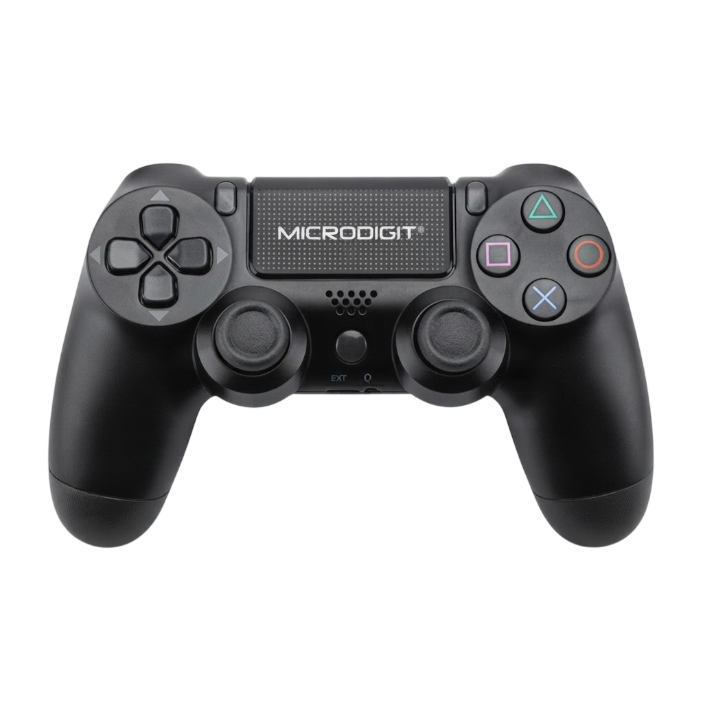 Microdigit Raider MD10WC PS4 Wireless Gaming Controller – Dual Vibration, Touchpad & Motion Control (Black)
