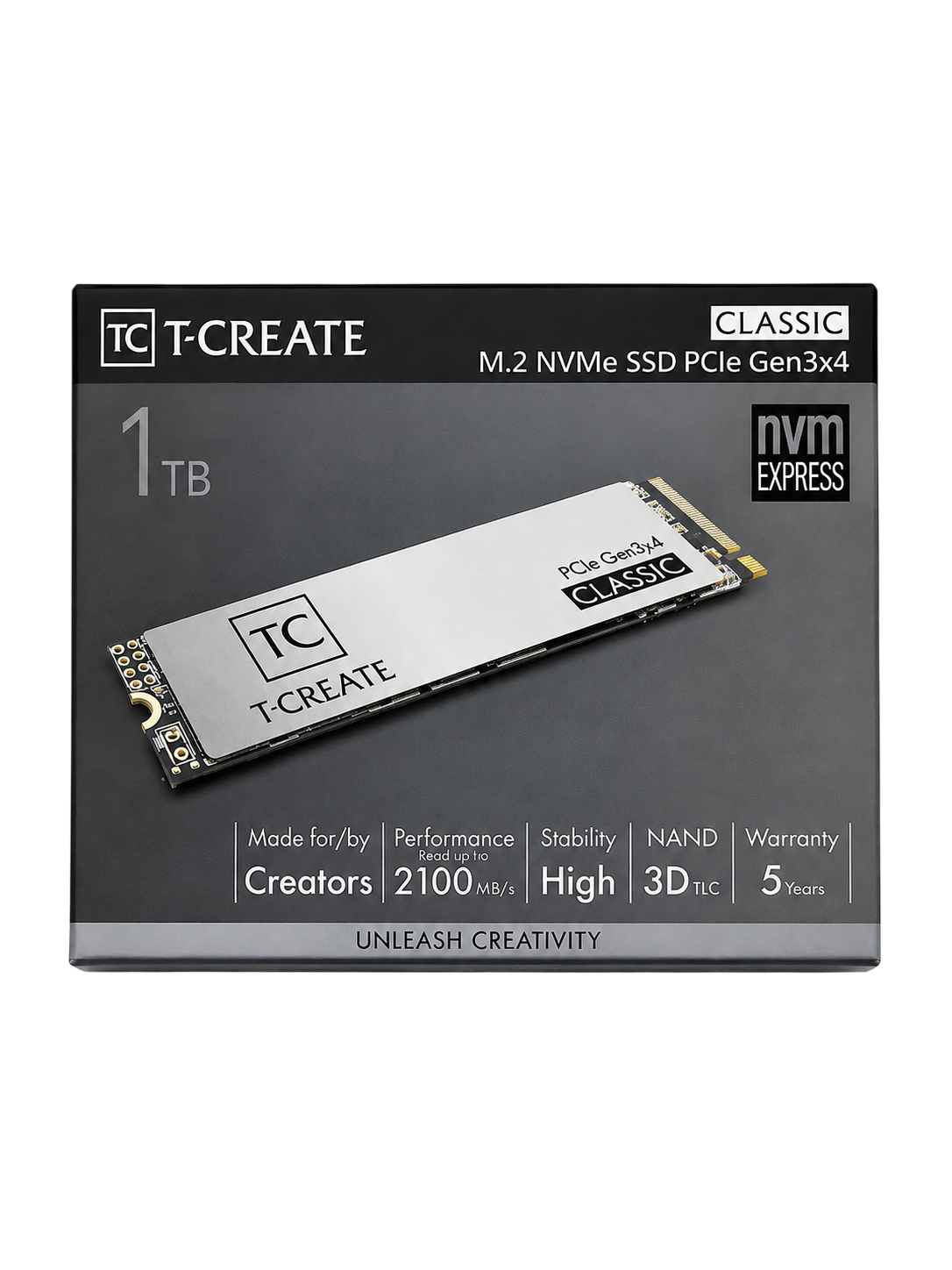 TEAMGROUP T-CREATE Classic 1TB M.2 NVMe PCIe 3.0 SSD – High-Speed Storage for Creators & Professionals