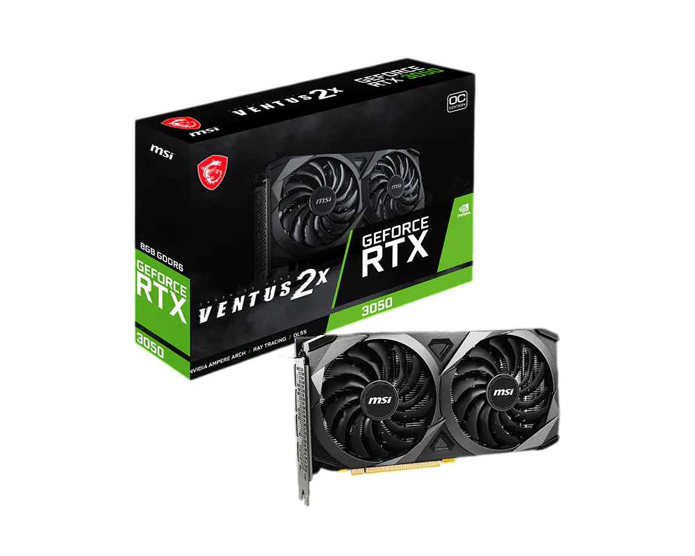 MSI GeForce RTX 3050 VENTUS 2X 8GB GDDR6 Graphics Card