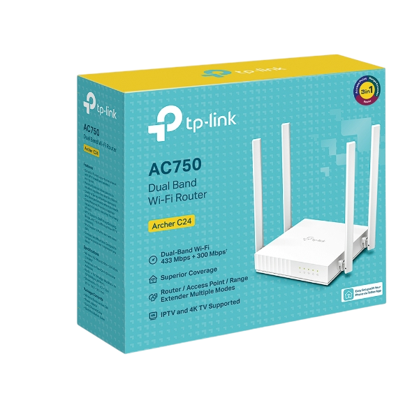 TP-Link Archer C24 AC750 Dual-Band Wireless WiFi Router