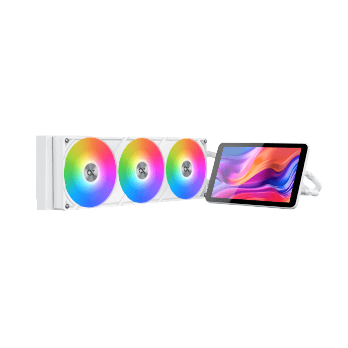 XIGMATEK Connect Pro 360 Arctic ARGB LCD Liquid CPU Cooler (White)