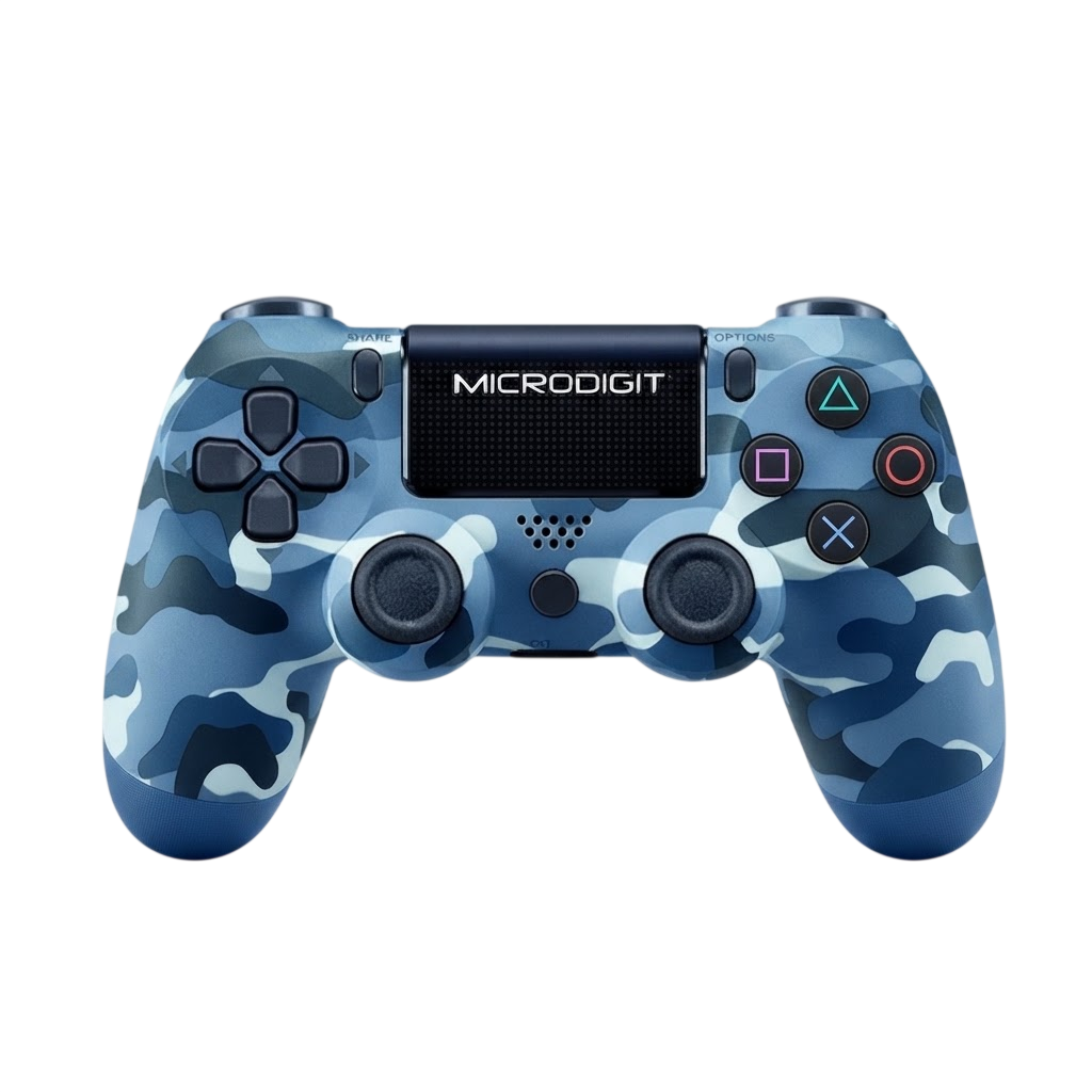 Microdigit Raider MD10WC PS4 Wireless Gaming Controller – Dual Shock, Motion Sensor & Touchpad Gamepad (Blue)
