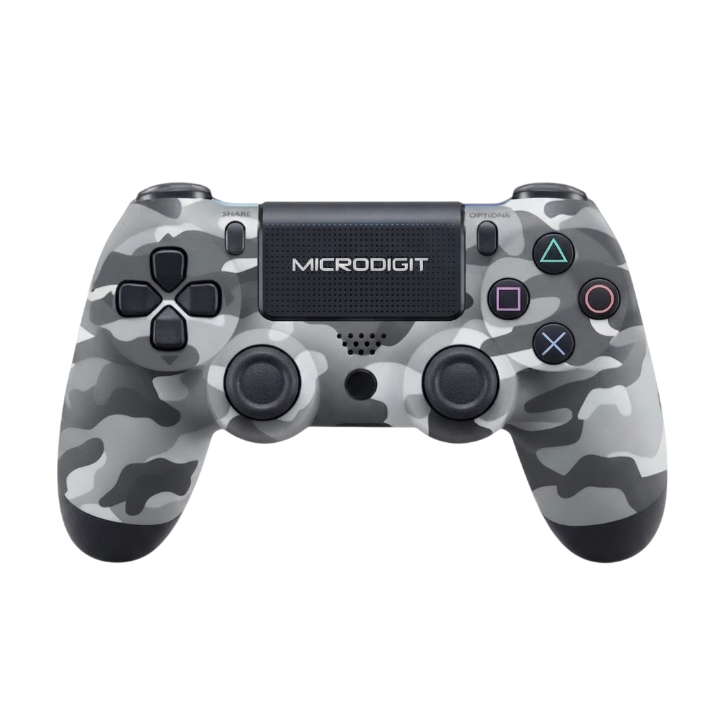 Microdigit Raider MD10WC PS4 Wireless Gaming Controller – Dual Shock, Motion Sensor & Touchpad Gamepad (Gray)
