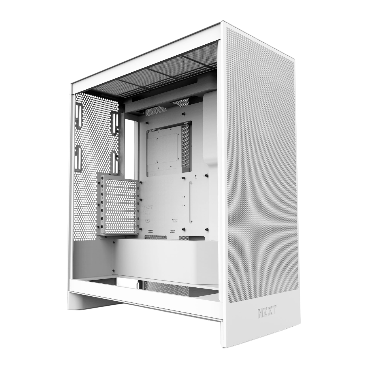 NZXT H7 Flow Mid-Tower ATX Gaming Case – High Airflow Tempered Glass PC Case (White)