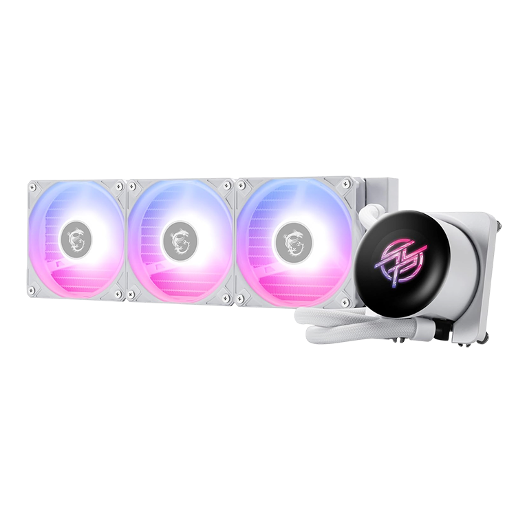 MSI MPG CORELIQUID P13 360 White – 360mm AIO Liquid CPU Cooler with 2.1” LCD Display