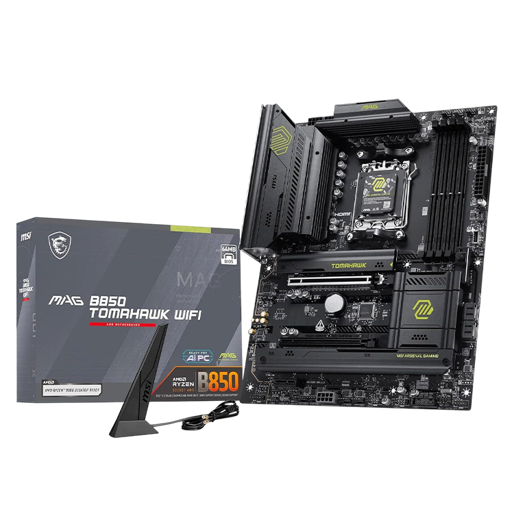 MSI MAG B850 TOMAHAWK WIFI DDR5 Motherboard – AM5, PCIe 5.0, WiFi 7, 5G LAN, ATX Gaming Board
