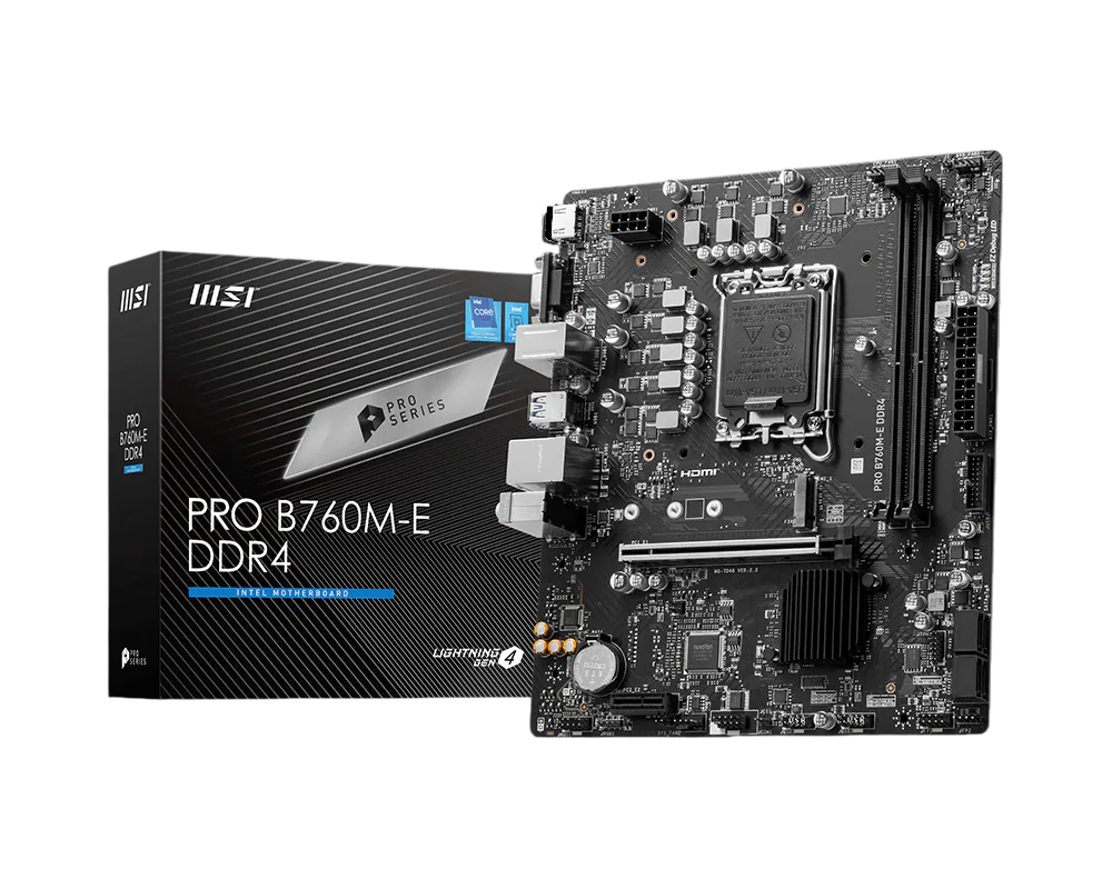 MSI PRO B760M-E DDR4 Micro-ATX Motherboard – LGA 1700