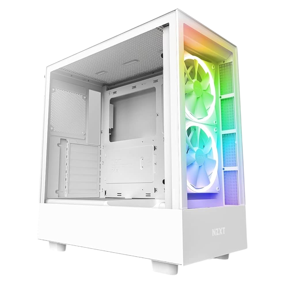 NZXT H5 Elite Premium Mid-Tower Gaming Case – Tempered Glass RGB ATX Case (White) | CC-H51EW-01