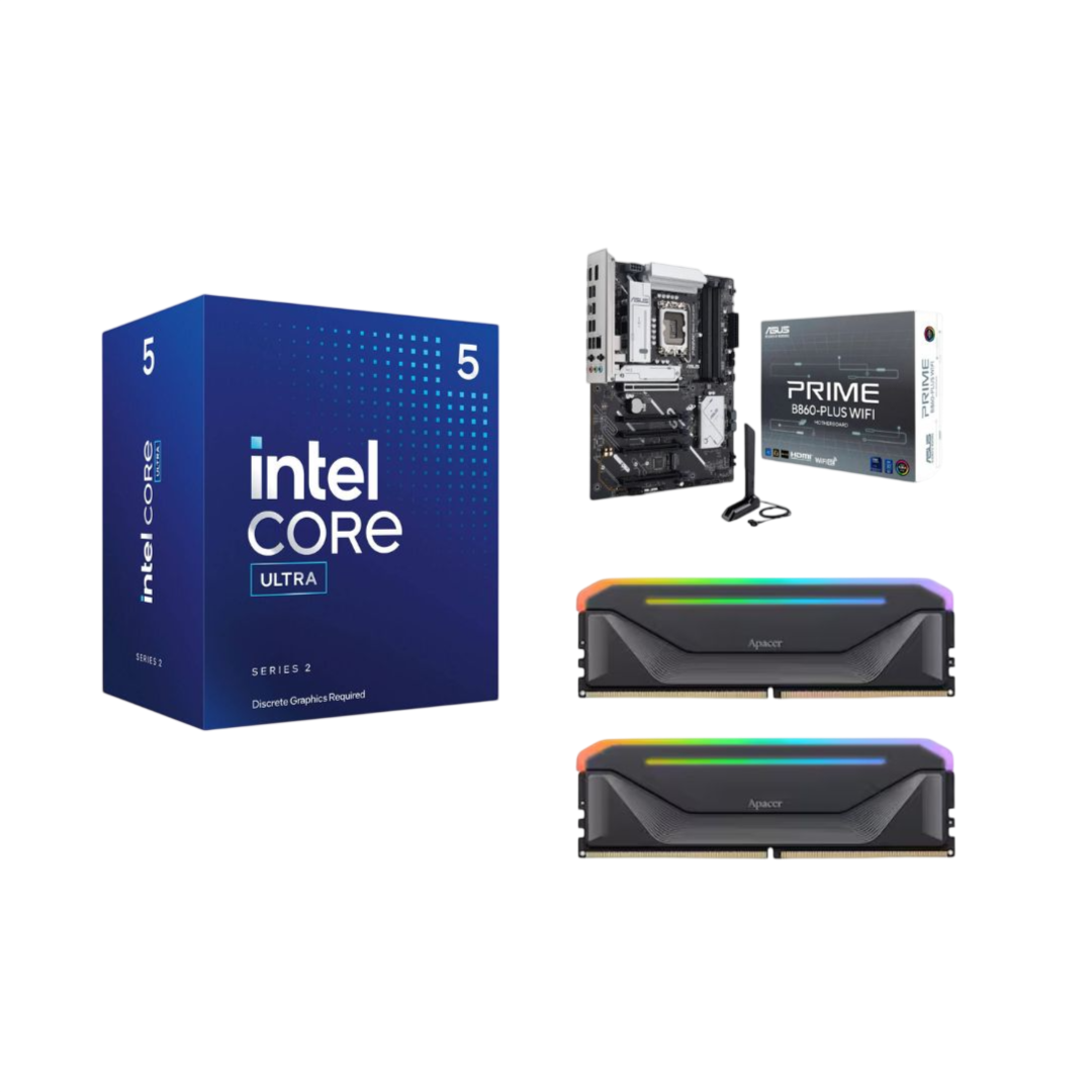 Intel Core Ultra 5 225F PC Components Combo Deal – ASUS PRIME B860-PLUS WiFi Motherboard & 32GB DDR5 RGB RAM