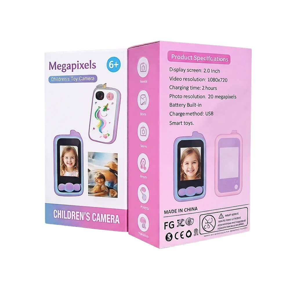 Megapixels Double Photo Filter Camera – Kids Digital Camera with Dual Lens, Photo Filters & Selfie Mode (Pink)