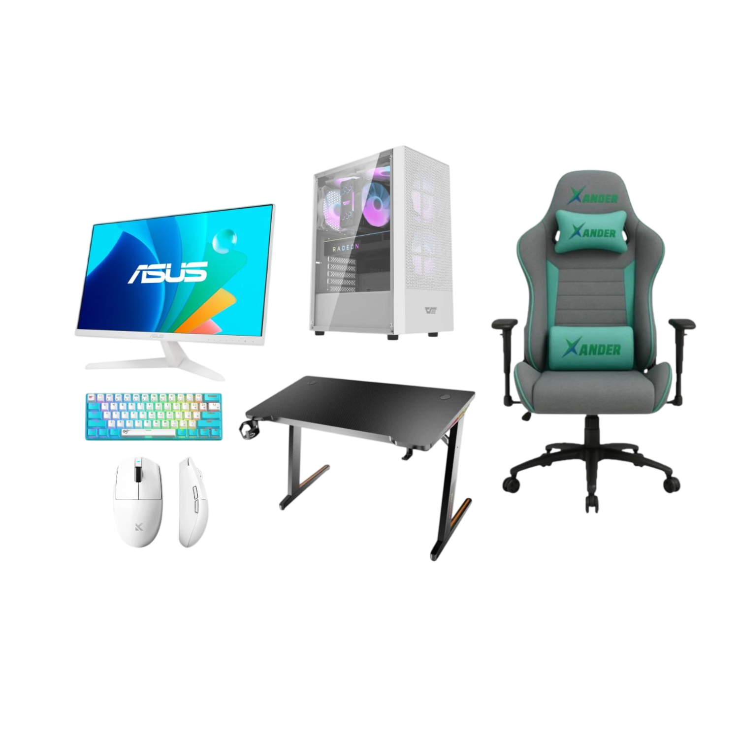 Intel Core i5-12400F Gaming PC Bundle – RTX 3050 6GB, 16GB RAM, 1TB NVMe SSD, ASUS 24” 100Hz Monitor, Gaming Desk & Chair