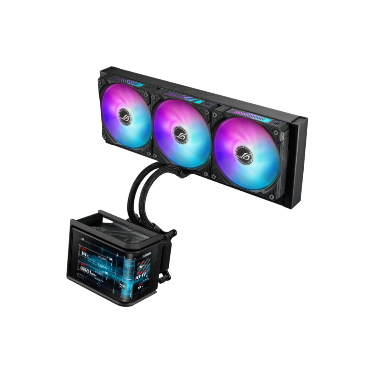 ASUS ROG RYUO IV SLC 360 ARGB – 360mm AIO Liquid CPU Cooler with 6.67″ AMOLED Display BLACK